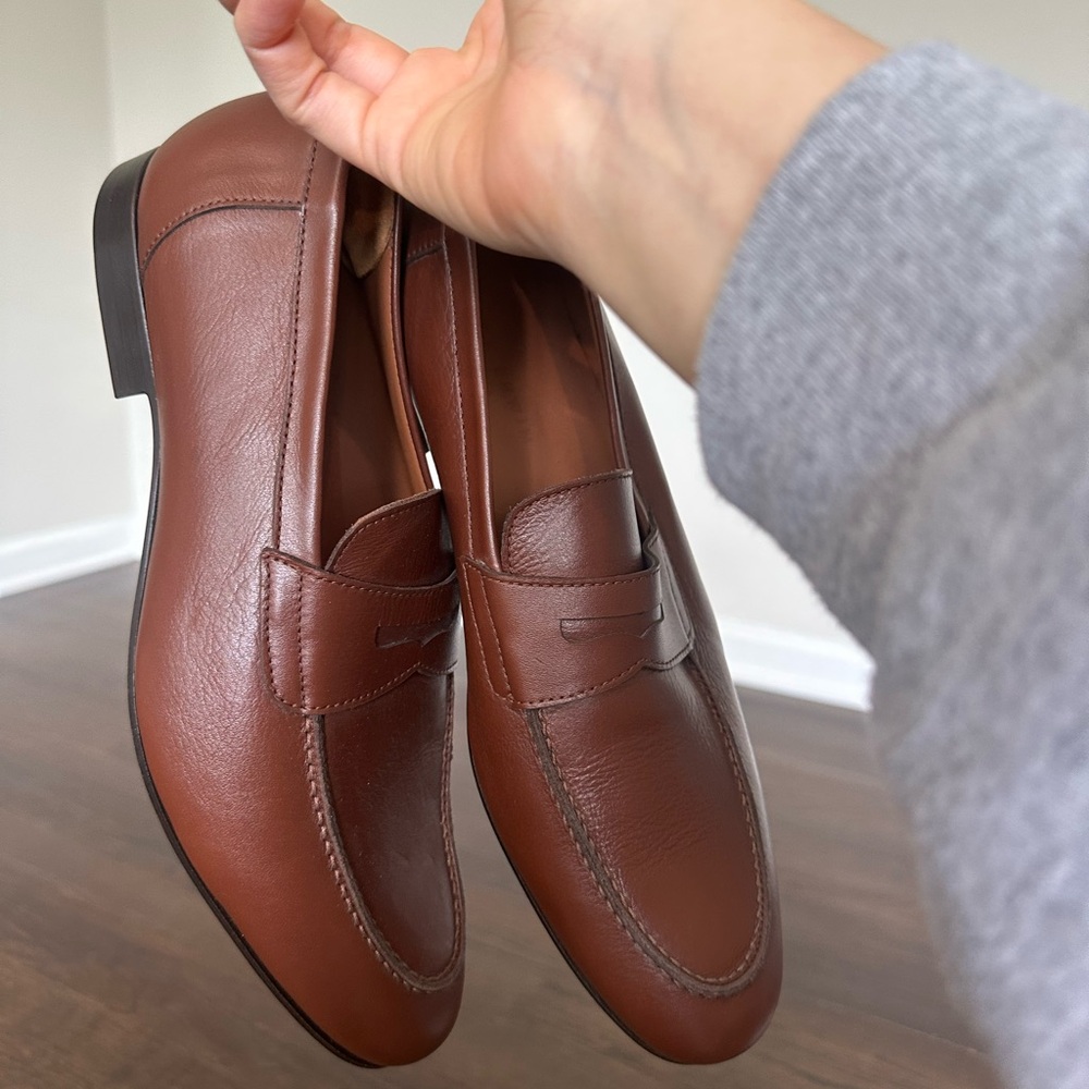 Classic Brown Leather Slip-On Loafers